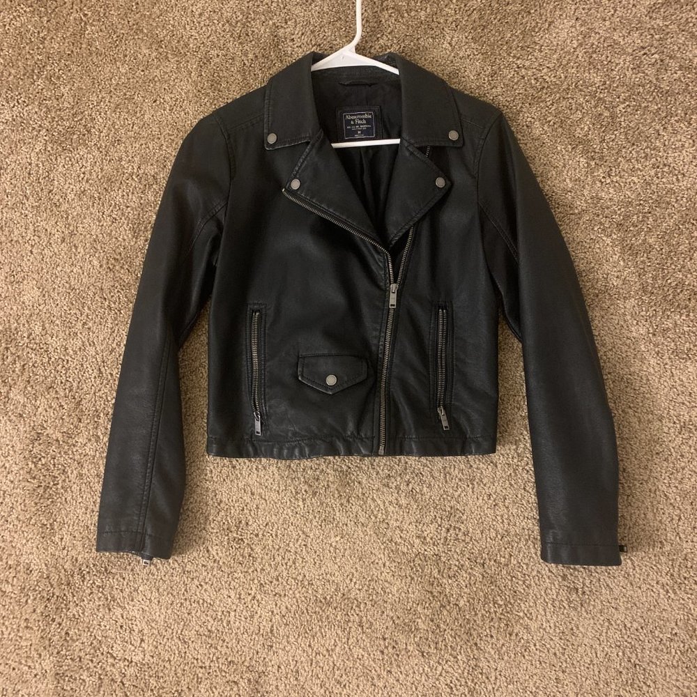 Abercrombie and Fitch Vegan Leather Jacket (Medium)